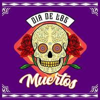 ilustração decorativa do dia da cabeça dos mortos no méxico vetor