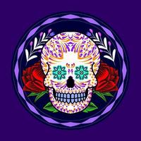 ilustração decorativa do dia da cabeça dos mortos no méxico vetor