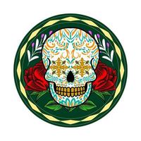 ilustração decorativa do dia da cabeça dos mortos no méxico vetor