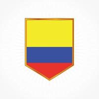 vetor de bandeira da colômbia com moldura de escudo