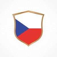 Vetor de bandeira da república checa com moldura de escudo