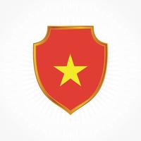 vetor de bandeira do Vietnã com moldura de escudo