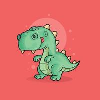 ilustração de dinossauro fofo estilo grunge vetor