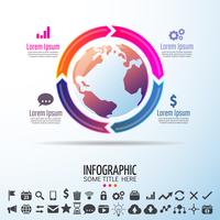 Modelo de design de infográficos do mapa mundo vetor