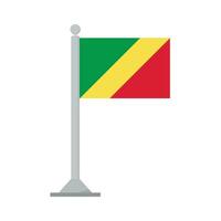 bandeira do república do a Congo em mastro de bandeira isolado vetor