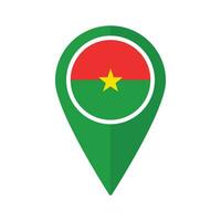 bandeira do burkina faso bandeira em mapa identificar ícone isolado verde cor vetor