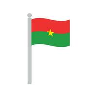 bandeira do burkina faso em mastro de bandeira isolado vetor