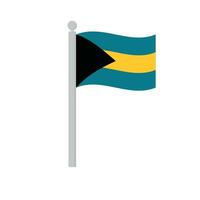 bandeira do bahamas em mastro de bandeira isolado vetor