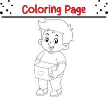 fofa Garoto coloração página para crianças. vetor ilustração coloração livro.