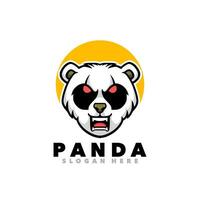 panda cabeça Bravo logotipo desenho animado vetor