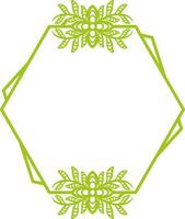 hexagonal floral quadro, Armação para casamento. vetor