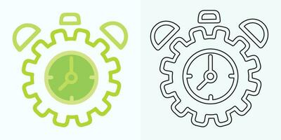 Novo estilo analógico relógio plano vetor ícone. símbolo do Tempo gerenciamento, cronômetro com hora, minuto, e segundo seta. simples ilustração isolado em uma branco fundo.