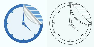 Novo estilo analógico relógio plano vetor ícone. símbolo do Tempo gerenciamento, cronômetro com hora, minuto, e segundo seta. simples ilustração isolado em uma branco fundo.