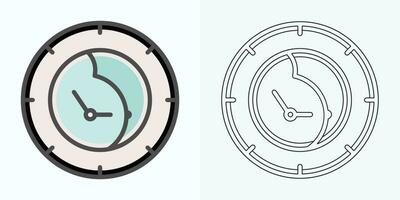 Novo estilo analógico relógio plano vetor ícone. símbolo do Tempo gerenciamento, cronômetro com hora, minuto, e segundo seta. simples ilustração isolado em uma branco fundo.