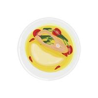 logotipo ilustração papada com amarelo peixe sopa vetor
