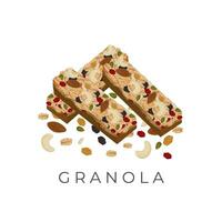 ilustração logotipo chocolate granola Barra vetor