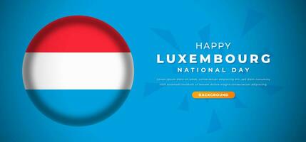 feliz Luxemburgo nacional dia Projeto papel cortar formas fundo ilustração para poster, bandeira, anúncio, cumprimento cartão vetor