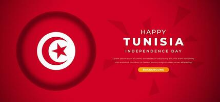 feliz Tunísia independência dia Projeto papel cortar formas fundo ilustração para poster, bandeira, anúncio, cumprimento cartão vetor