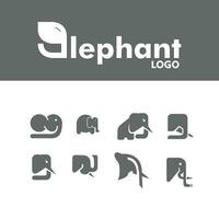 conjunto do elefante logotipo ícone vetor modelo