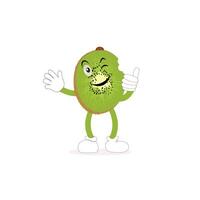 kiwi fruta desenho animado personagem com esverdeado Castanho confuso pele e apontando mão gesto, para agricultura ou fresco Comida Projeto. kiwi fruta vetor personagens, desenho animado fofa kiwi fruta desenho animado emoticons.