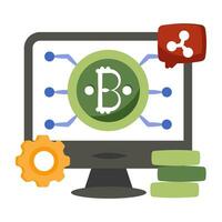 editável Projeto ícone do conectados bitcoin vetor