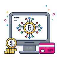 editável Projeto ícone do conectados bitcoin vetor