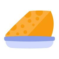 a ícone Projeto do queijo fatia vetor