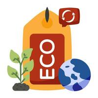 a ícone Projeto do eco tag vetor