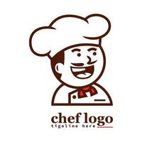 vetor chefe de cozinha logotipo conceito em branco fundo