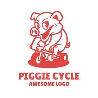 piggie ciclo logotipo vetor