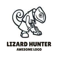 lagarto caçador logotipo vetor