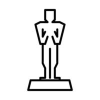 oscar estátua ícone, filme prêmio placa símbolo dentro linha vetor