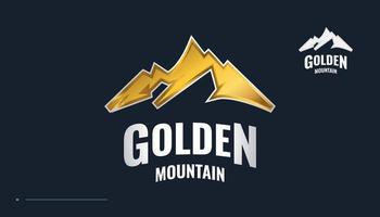 logotipo da montanha dourada. design de logotipo de colinas de paisagem vetor