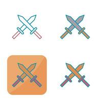 ícone vetorial exclusivo de duas espadas vetor