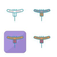 salsicha no ícone de vetor de garfo