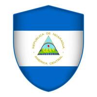Nicarágua bandeira dentro escudo forma. vetor ilustração.