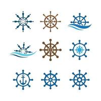 ilustração das imagens do logotipo do navio de direção vetor