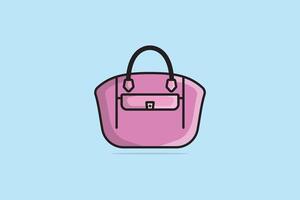 na moda plano meninas festa Bolsa vetor ilustração. beleza moda objetos ícone conceito. mão e ombro bolsas modelos dentro moderno estilo vetor Projeto.