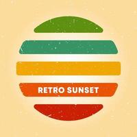poster retro do sol com textura grunge vintage. ilustração vetorial.