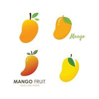 vetor manga fruta logotipo modelo. manga ícone dentro plano conceito.