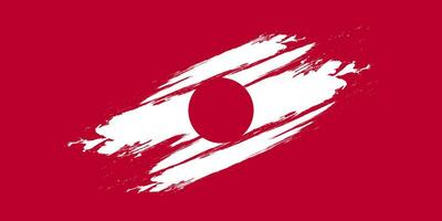 vetor Japão bandeira escova acidente vascular encefálico com vermelho fundo modelo