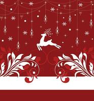 vintage Natal cartão com ornamentado elegante abstrato floral Projeto vetor
