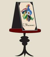 cartão de convite de abertura de restaurante vintage com design de frango elegante ornamentado vetor