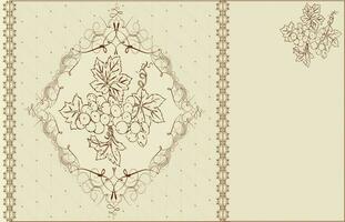 vintage convite cartão com ornamentado elegante abstrato floral uvas Projeto vetor