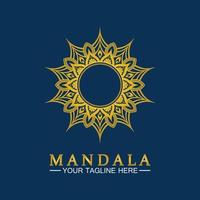 flor de ouro mandala vetor logotipo modelo ilustração design