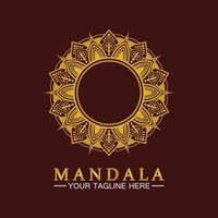 flor de ouro mandala vetor logotipo modelo ilustração design