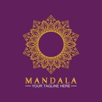 flor de ouro mandala vetor logotipo modelo ilustração design