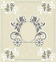 cartão de convite vintage com design floral abstrato elegante ornamentado vetor