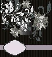 cartão de convite vintage com design floral abstrato elegante ornamentado vetor