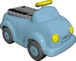 pequeno carro azul, ilustração, vetor em fundo branco.
